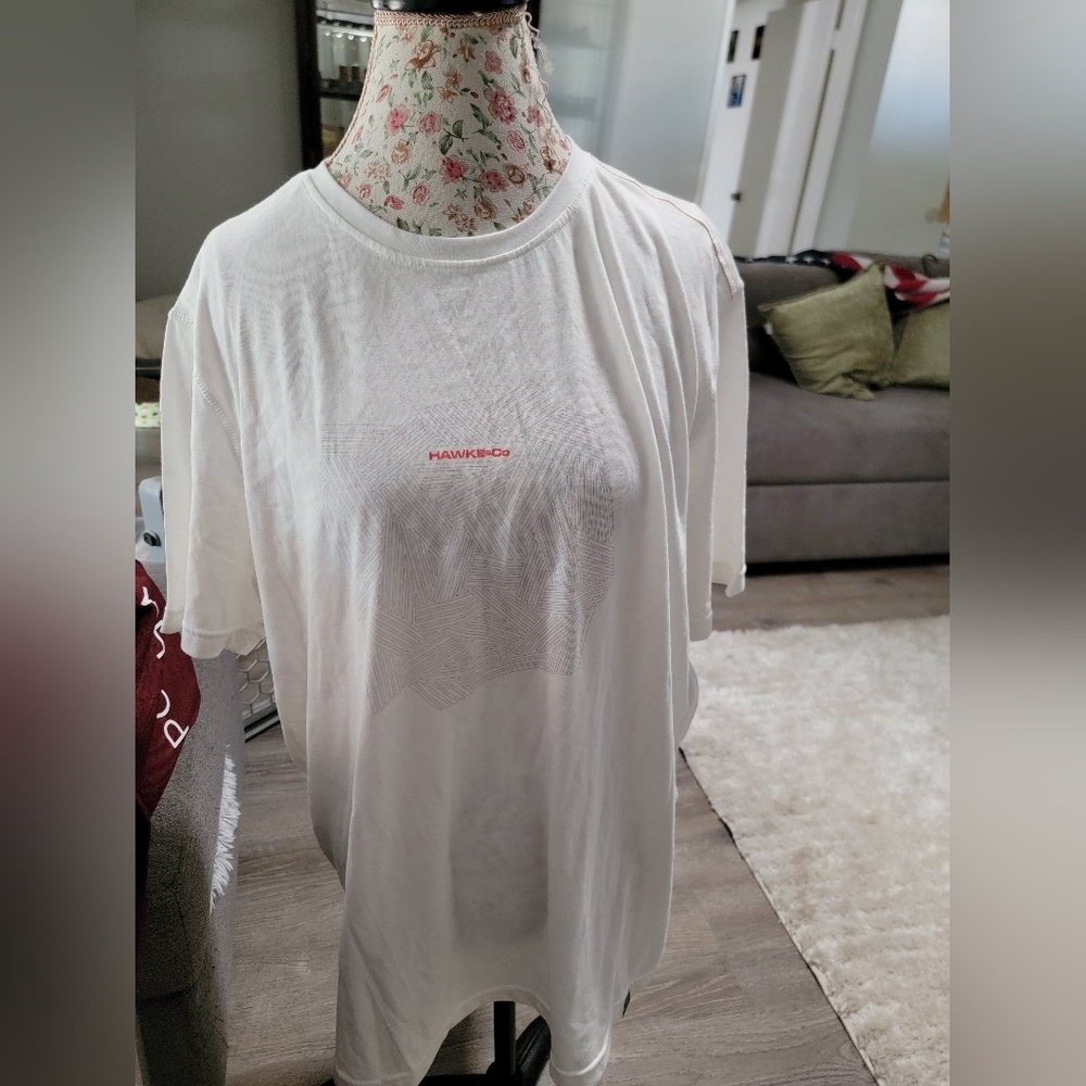 Hawke & Co White Tee with Red Logo Size XXL